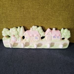 vintage ceramic omnibus 5 hook wall Village Green Houseby FITZ & FLOYD